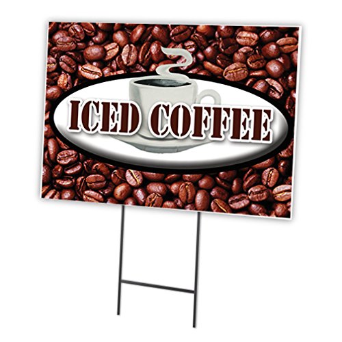 [Australia - AusPower] - ICED Coffee 18"x24" Yard Sign & Stake Outdoor Plastic coroplast Window 