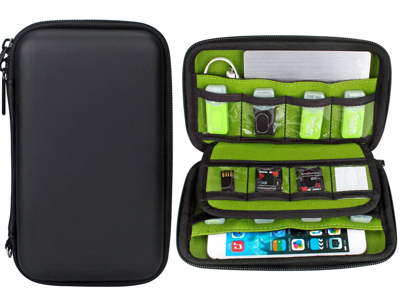 [Australia - AusPower] - Aprince Digital Gadget Case Waterproof Memory Card Case,Designed for External Hard Drive,USB Flash Drives,Power Banks - Best for Traveling Black 