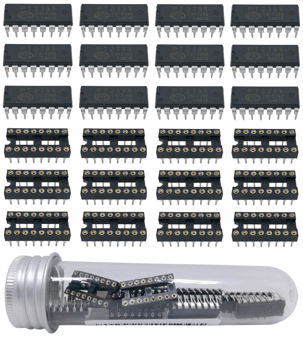 [Australia - AusPower] - 12 pcs PT2399 Echo delay IC incl. 12 pcs 16-pin IC sockets 