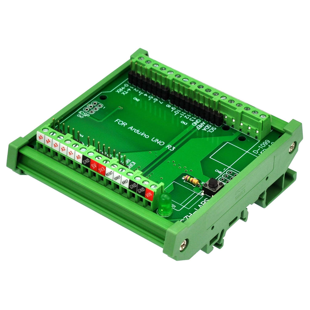 [Australia - AusPower] - Electronics-Salon DIN Rail Mount Screw Terminal Block Adapter Module, for Arduino UNO R3. 