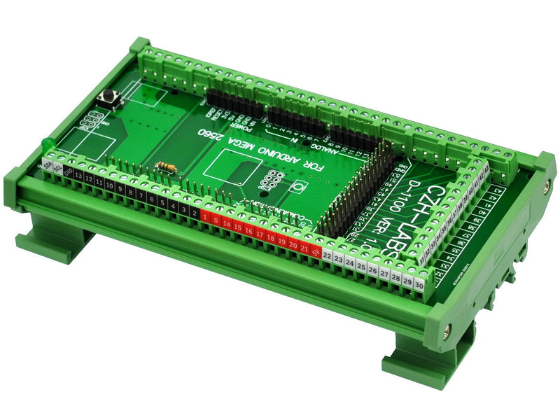 [Australia - AusPower] - Electronics-Salon DIN Rail Mount Screw Terminal Block Adapter Module, for Arduino MEGA-2560 R3. 