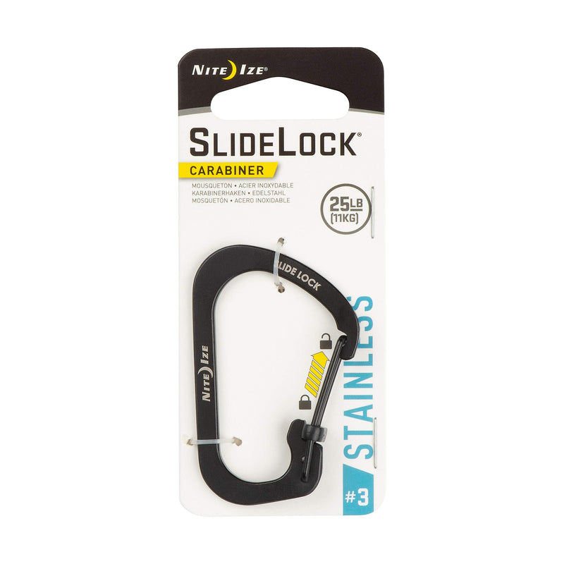 [Australia - AusPower] - Nite Ize CSL3-01-R6 SlideLock Carabiner, Size #3, Black 