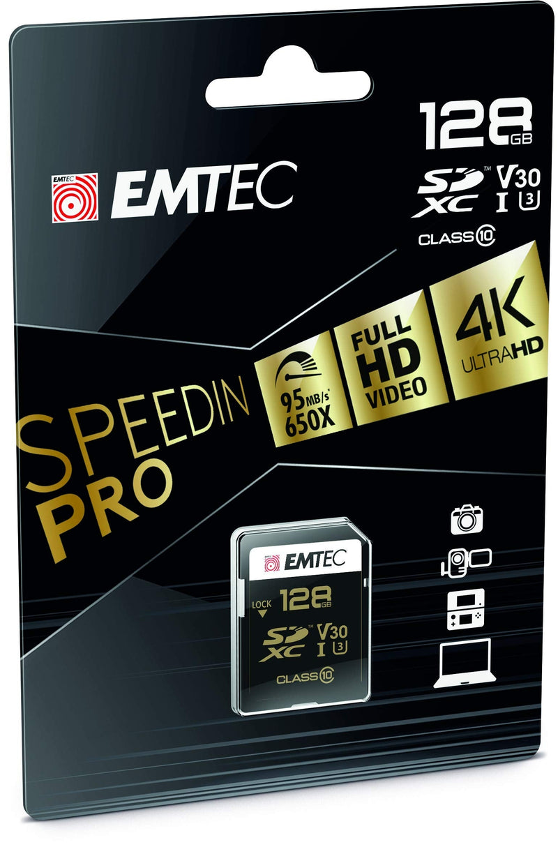 [Australia - AusPower] - Emtec SPEEDIN Class 10 UHS-1 U3 V30 SD Memory Card (128GB) 128GB 