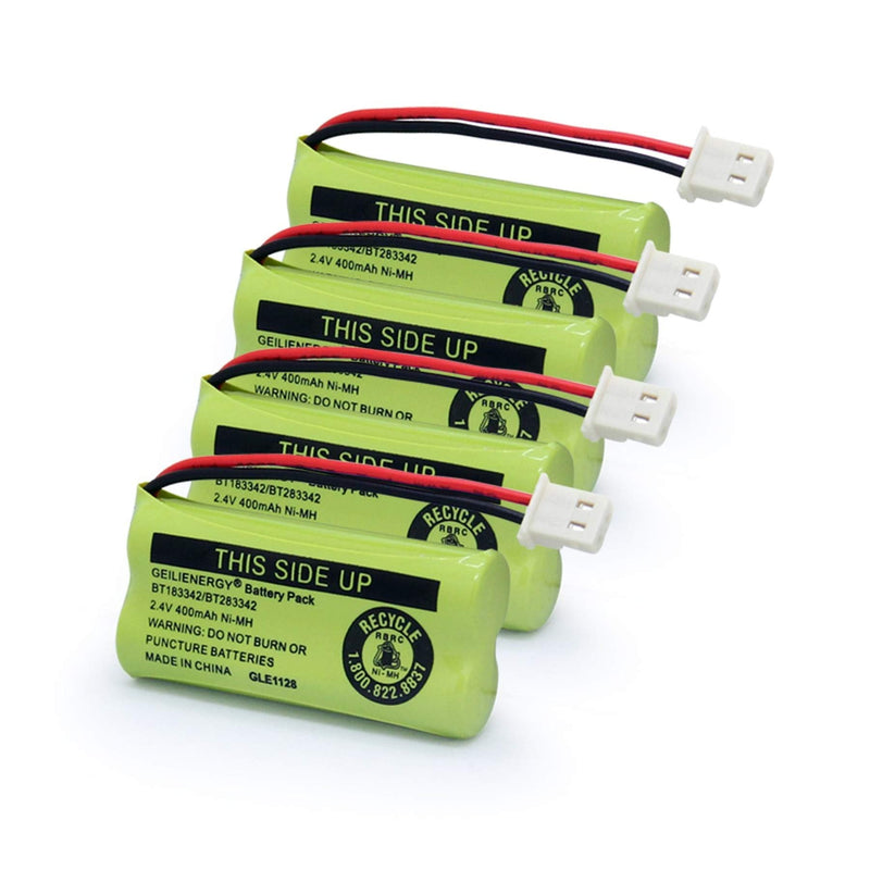 [Australia - AusPower] - Geilienergy BT183342 BT283342 BT166342 BT266342 BT162342 BT262342 Battery Compatible with Vtech CS6114 CS6419 CS6719 with AT&T EL52300 CL80112 CS6719-2 Cordless Handsets (Pack of 4) 4 PACK BT183342 