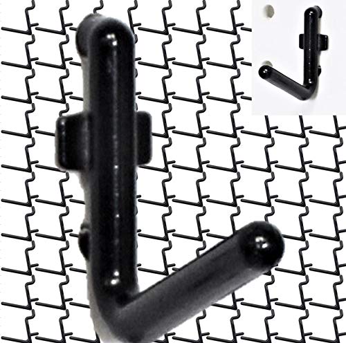 [Australia - AusPower] - WallPeg Locking Peg Hook Kit - L Style Pegboard Hooks Tool Storage Garage Organizer Choice B/W (50, Black) 50 