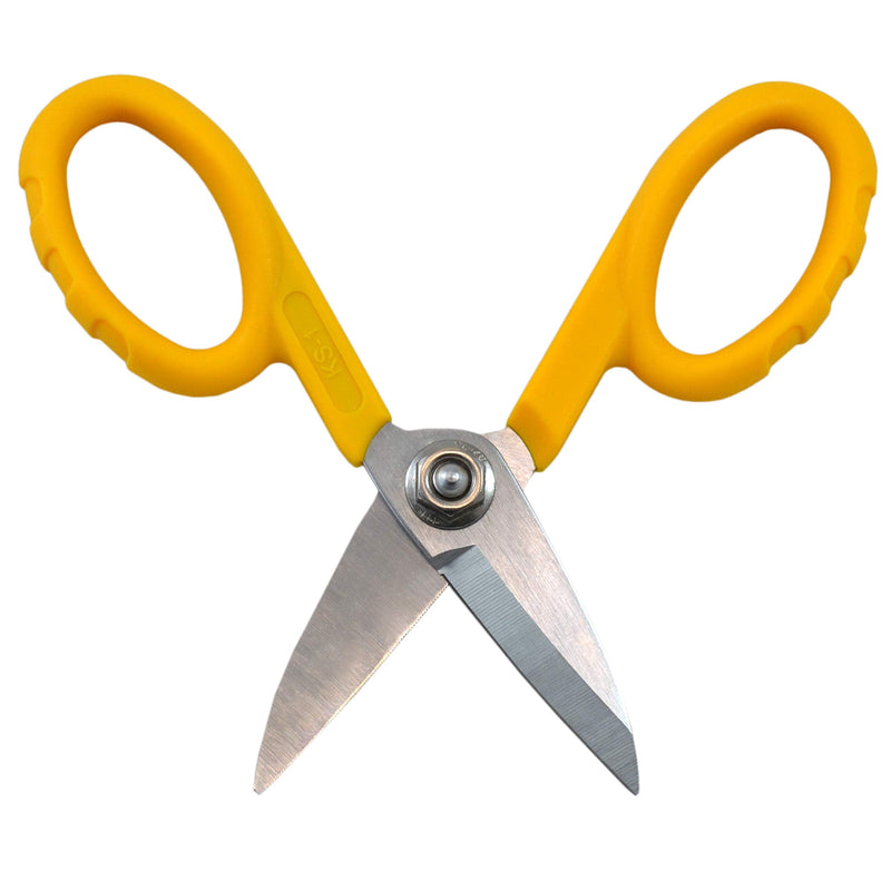 [Australia - AusPower] - Miller KS-1 Yellow Fiber Optic Kevlar Scissors, Easily Portable Utility Scissors for Working Technicians, Electricians, and Installers, Heavy-Duty Cable Cutters, 5.5 Inches Original 