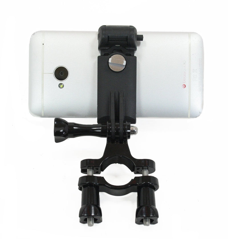 [Australia - AusPower] - Action Mount | Pole Mounting Bracket with Locking Phone Clamp. Attach Your Phone to Any Pole or Monopod for Use with Sport Camera. Operable with Phone or Sport Camara. (Tube Mount w/Phone Mount) Tube Mount w/Phone Mount 