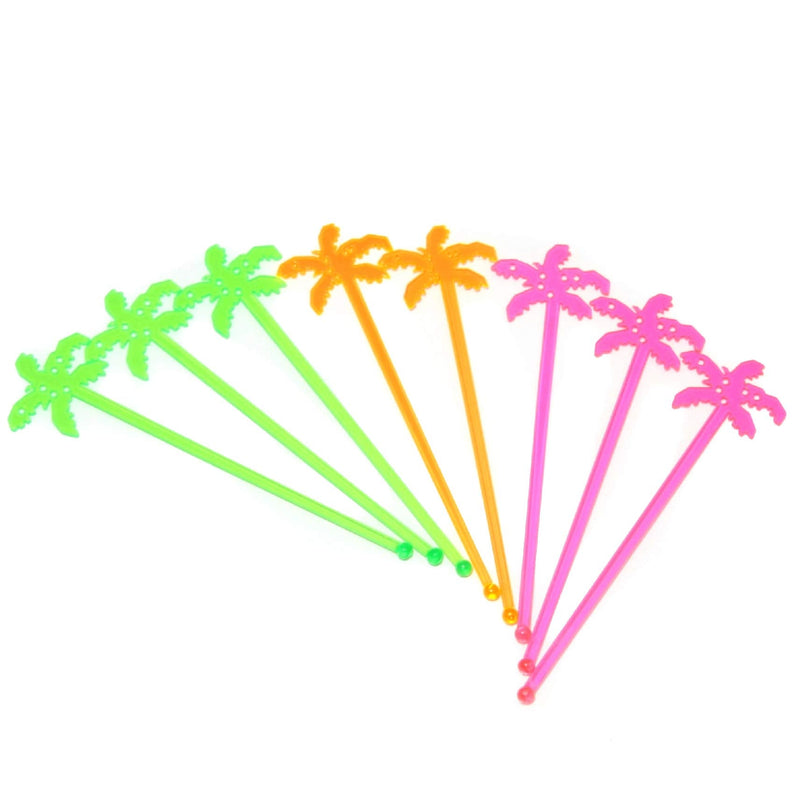 [Australia - AusPower] - Chef Craft Palm Tree Stirrer Straws, 9.5 inch 8 piece set, Neon 