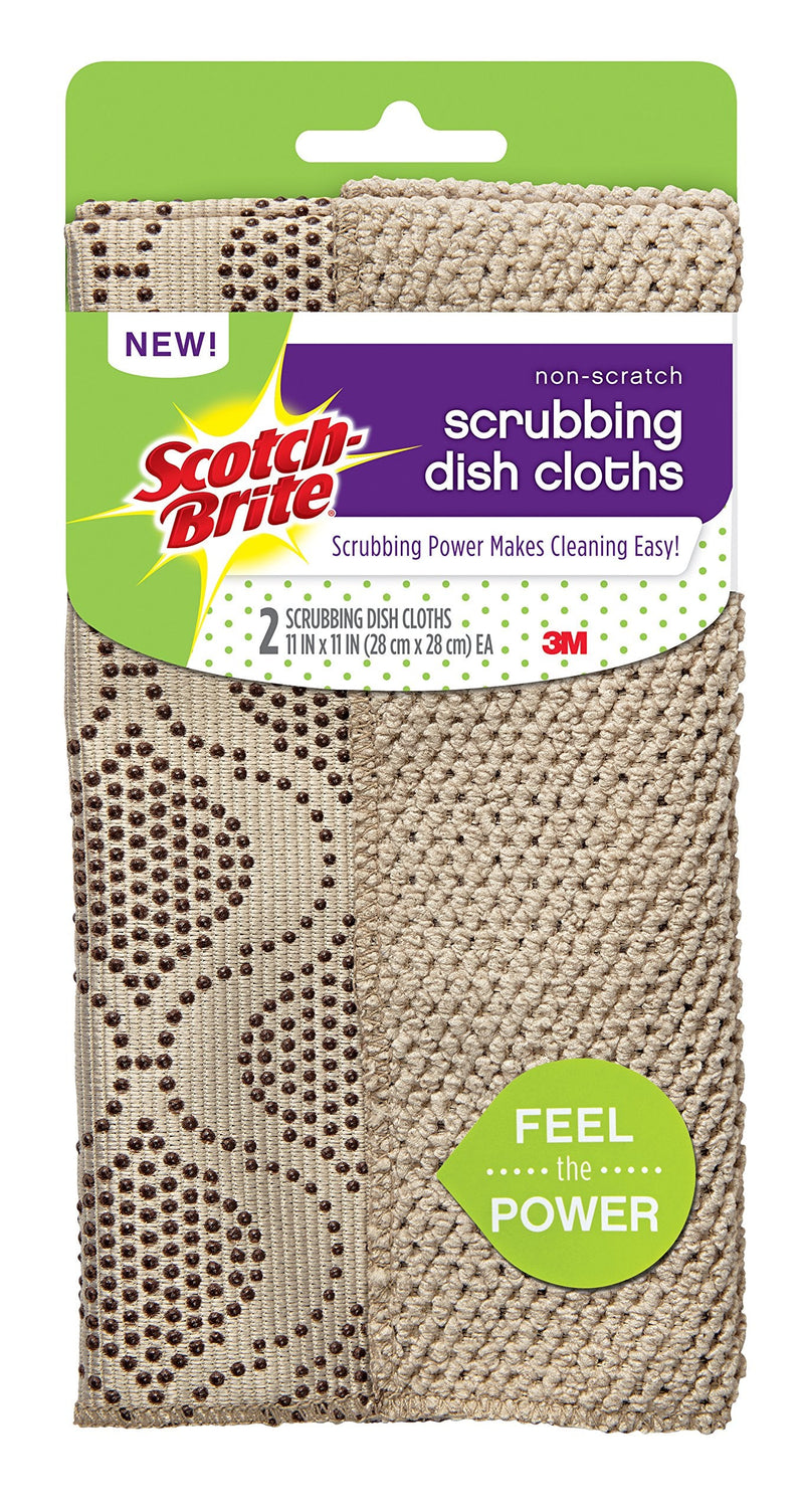 [Australia - AusPower] - Scotch-Brite Non-Scratch Brown Scrubbing Dish Cloths, 2 Cloths (AX-AY-ABHI-102897) 