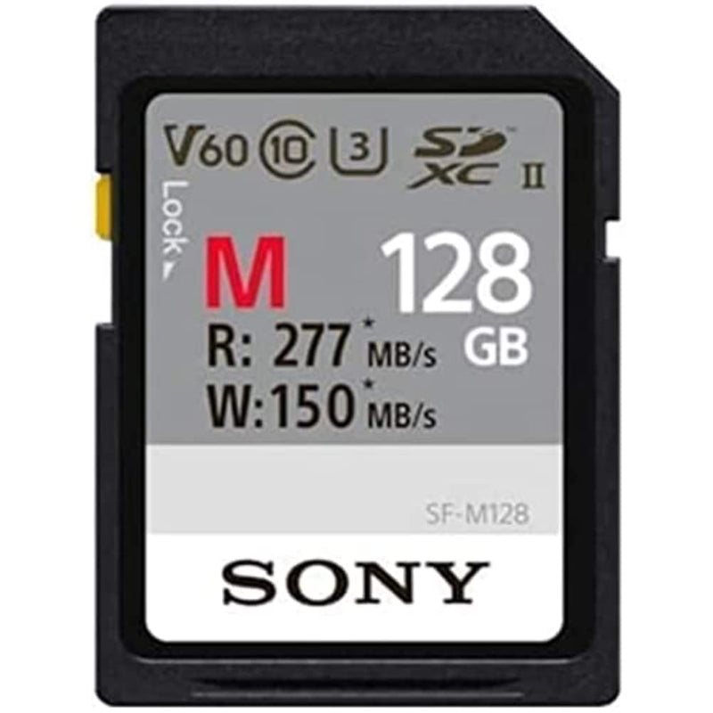 [Australia - AusPower] - Sony M Series SDXC UHS-II Card 128GB, V60, CL10, U3, Max R277MB/S, W150MB/S (SF-M128/T2), Black SFM128/T2 