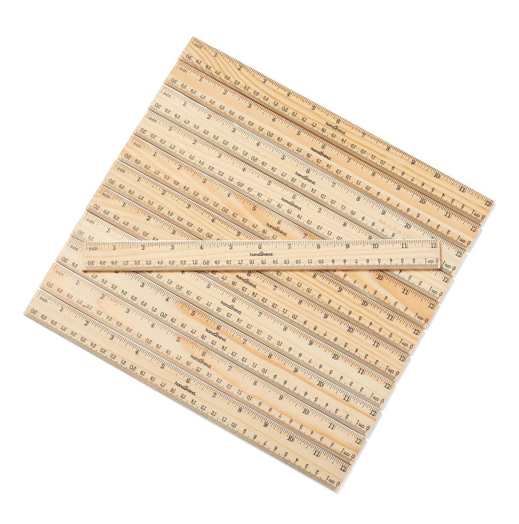 [Australia - AusPower] - hand2mind 12 inch Wood Rulers with Metal Edge for School Classroom, Home, or Office (Pack of 10) 