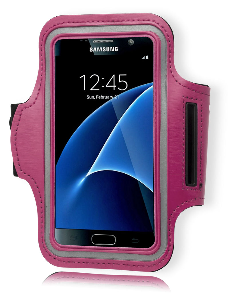 [Australia - AusPower] - Samsung Galaxy S7 Armband, Bastex Hot Pink Runners Armband Case with Key Slot for Samsung Galaxy S7 G930 