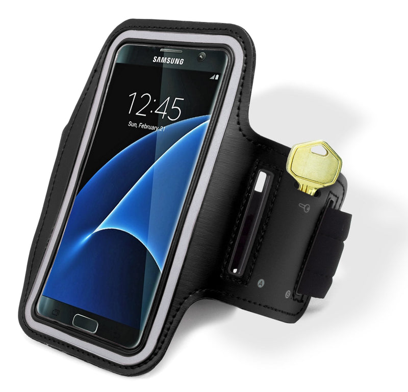 [Australia - AusPower] - Samsung Galaxy S7 Edge Armband, Bastex Black Runners Armband Case with Key Slot for Samsung Galaxy S7 Edge G935 