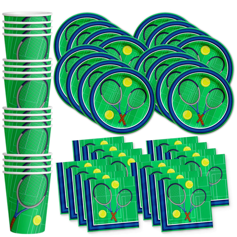 [Australia - AusPower] - Tennis Birthday Party Supplies Set Plates Napkins Cups Tableware Kit for 16 