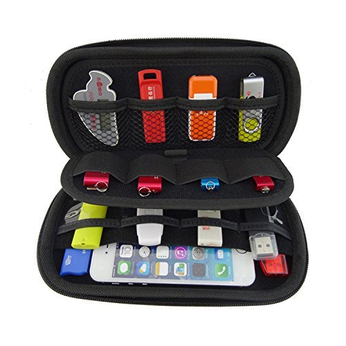 [Australia - AusPower] - Onwon USB Drive Organizer Electronics Accessories Case Big Capability USB Flash Drives Bag (Black) 