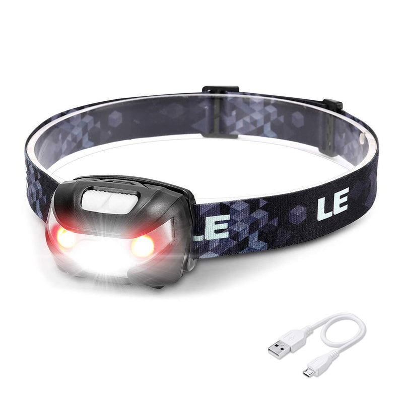 [Australia - AusPower] - LED Headlamp Rechargeable, Super Bright Head Lamp, 5 Modes, IPX4 Waterproof, Adjustable and Comfortable Headlamp Flashlights for Adults and Kids 