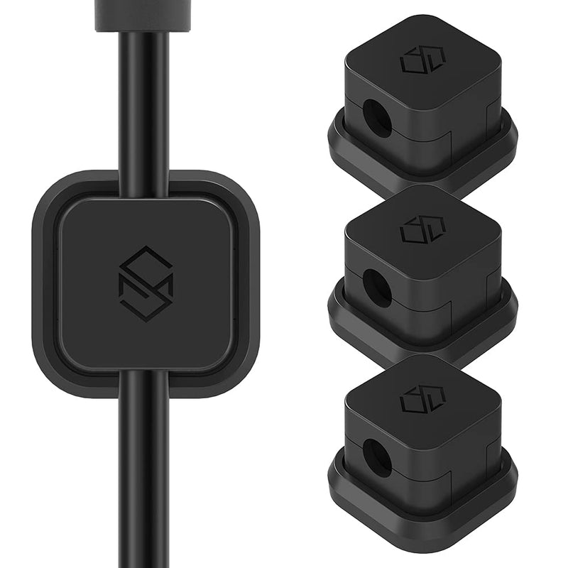 [Australia - AusPower] - Sinjimoru Magnetic Cable Clips, Multipurpose Cable Management for Car and Office Supplies, Self Adhesive Cable Organizer Clip. Magnetic Cable Holder (Magnetic Cable Holder [3 Pack], Black) 