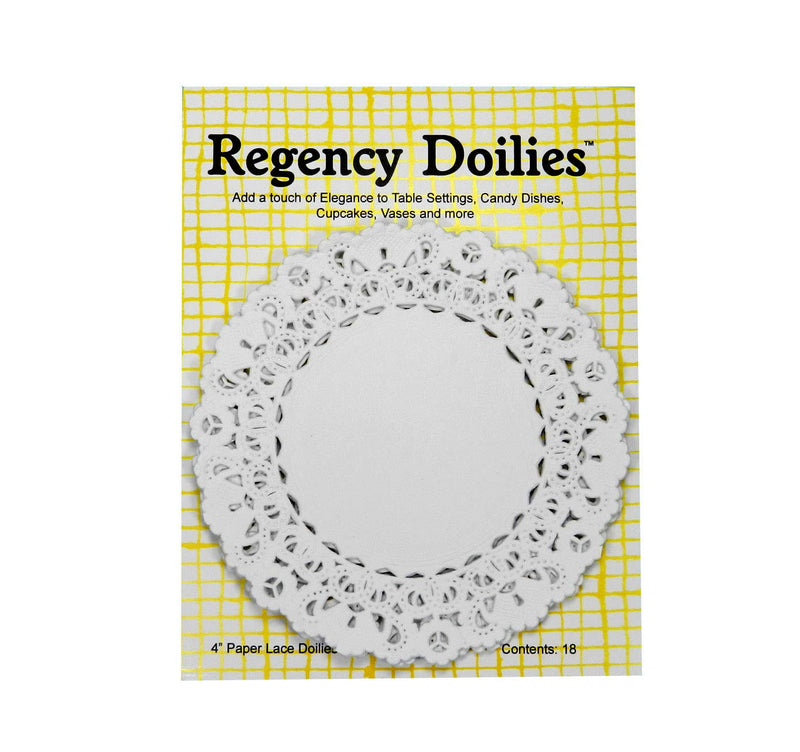 [Australia - AusPower] - Regency Wraps 4" White Elegant Paper Lace Doilies 4", 18 