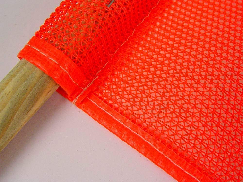 [Australia - AusPower] - NMC National Marker STF3 Mesh SAF-T-Flag - Fluorescent Orange, 19 in. x 30 in, Plastic Traffic Safety Flag 