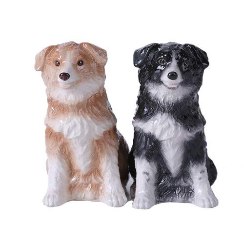 [Australia - AusPower] - Pacific Giftware 4.75 inches Border Collie Couple Magnetic Salt and Pepper Shaker Kitchen Set 