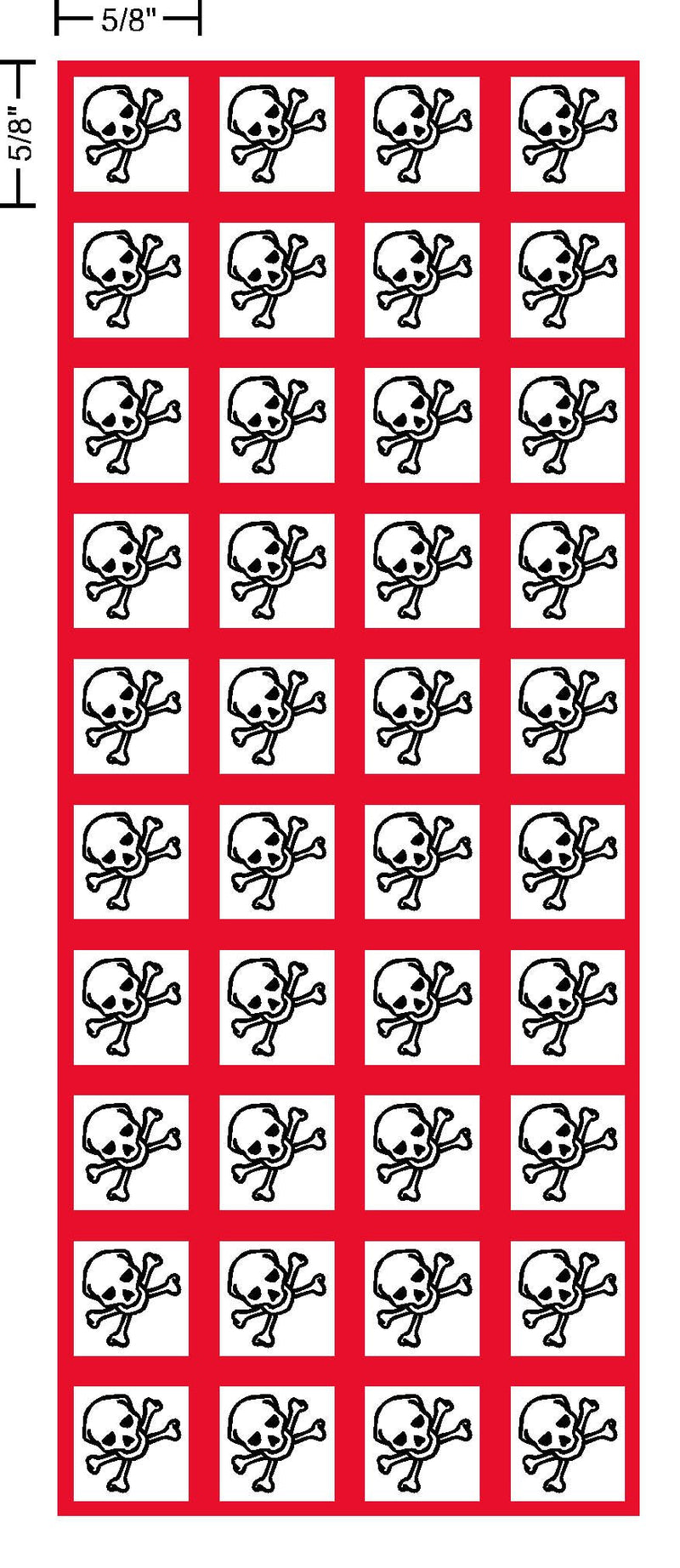 [Australia - AusPower] - GHS Toxic, Skull, Skull and Crossbones, Pictogram, 5/8 inch, .625 inch Sides, Decal, Label, kit OSHA Compliant, Vinyl Sticker, Sheet, 40 of The Decals per Sheet 
