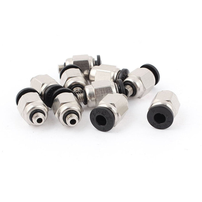 [Australia - AusPower] - 10 Pcs 5mm Male Thread 4mm Push In Joint Pneumatic Connector Quick Fittings M5 Thread x 4mm Tube OD 