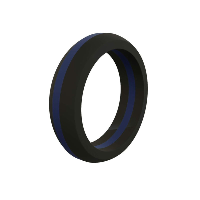 [Australia - AusPower] - QALO Men's Thin Line Classic Silicone Ring Blue 4 
