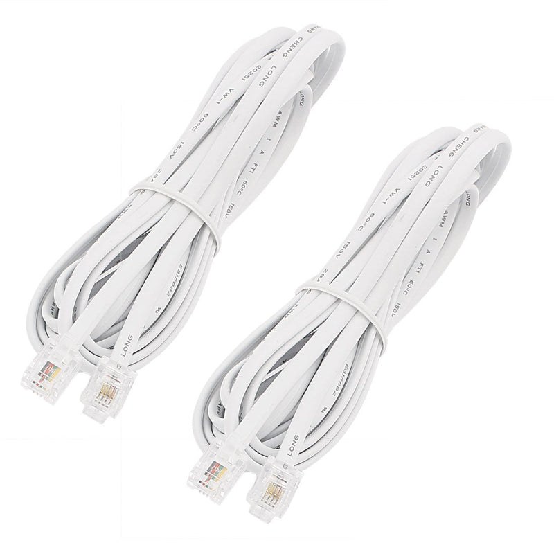 [Australia - AusPower] - uxcell 6P4C RJ11 Telephone Extension Fax Modem Cable Line 10Ft 2Pcs 