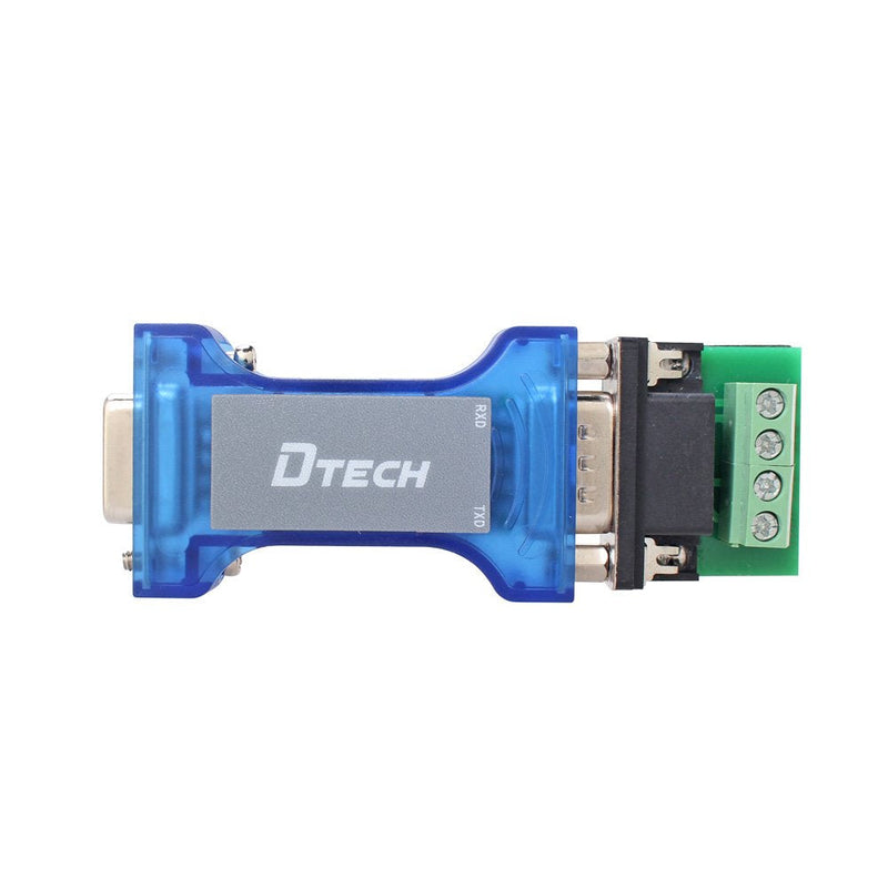 [Australia - AusPower] - DTECH Industrial Grade RS232 to RS485 Converter Adapter Optical Isolation Protector with TX RX LED Lights for Long Haul Serial Communication 