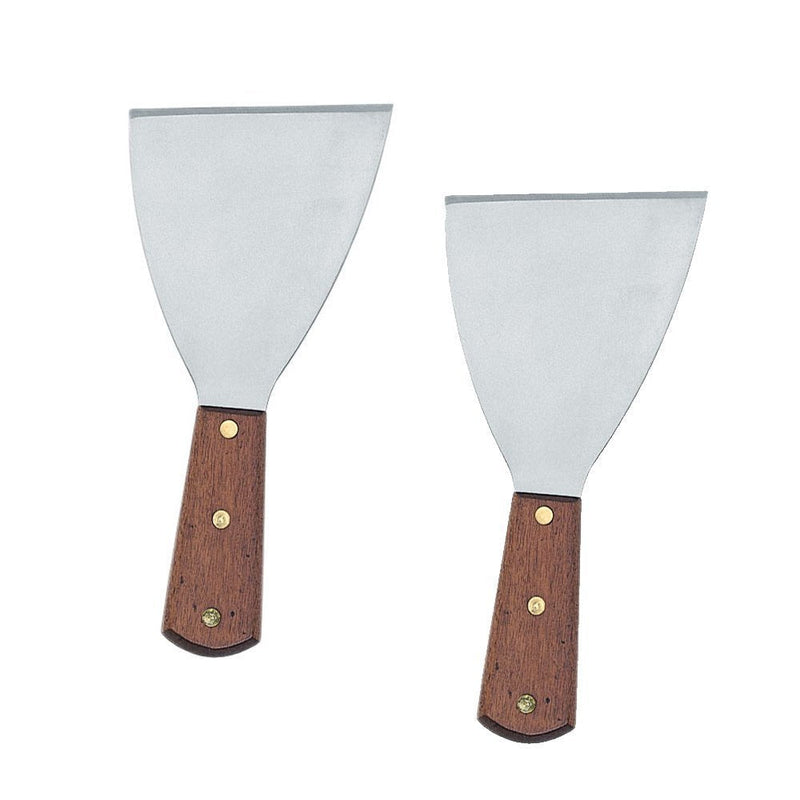 [Australia - AusPower] - Stainless Steel Grill Scraper With Wooden Handle (Pack of 2) 