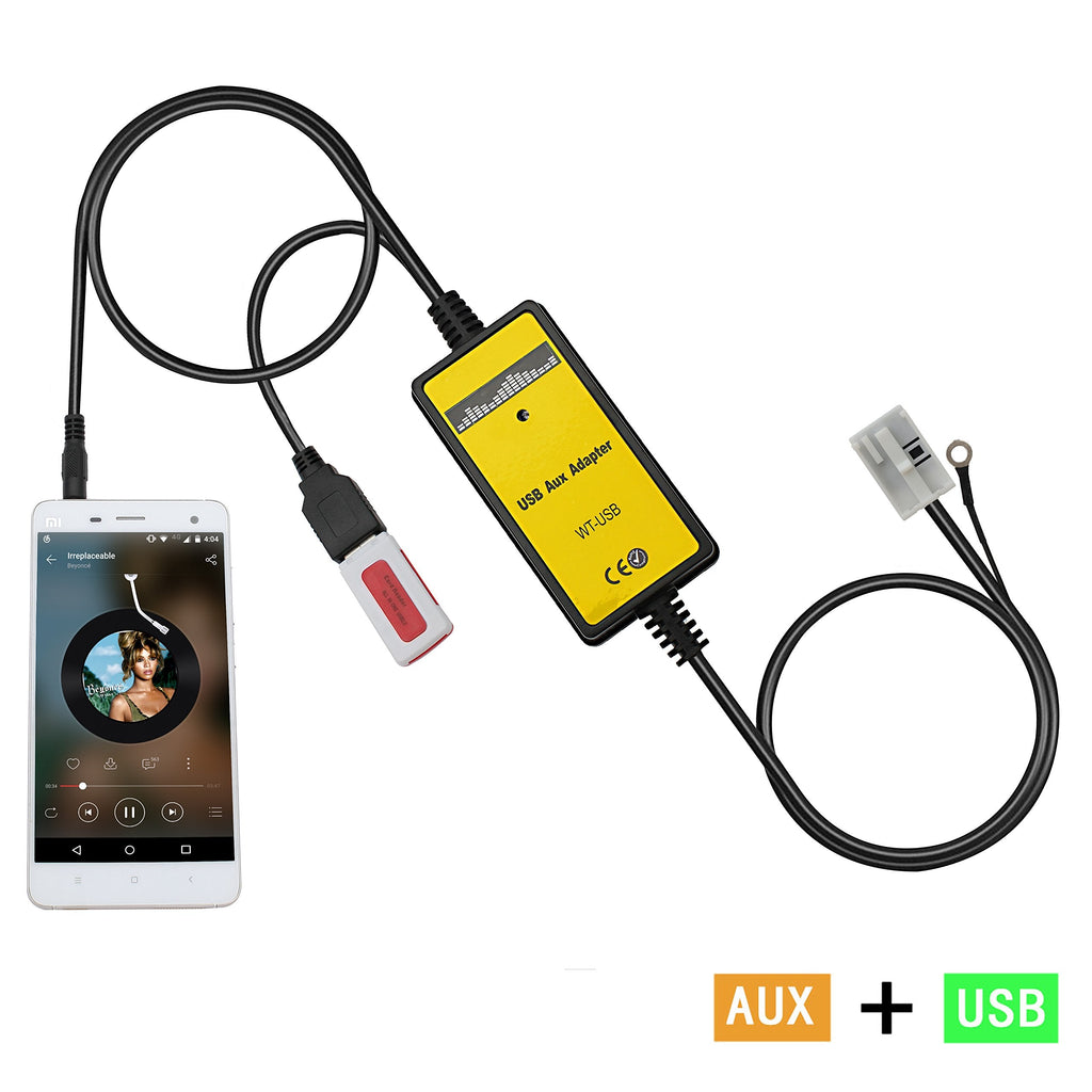 [Australia - AusPower] - Yomikoo AUX Adapter, Car Stereo USB & AUX Cable MP3 CD Changer Compatible for VWAudi 12pin A3 2008-2010, A4/S4 2007-2009, Beetle 2009-2011, Jetta 2003-2011, Passat2004-2011, Polo 2005-2011 