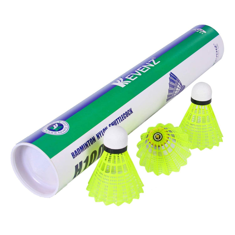 [Australia - AusPower] - KEVENZ 12-Pack Advanced Nylon Feather Shuttlecocks,77 Grains-High Speed Badminton Balls (Yellow,Nylon) 