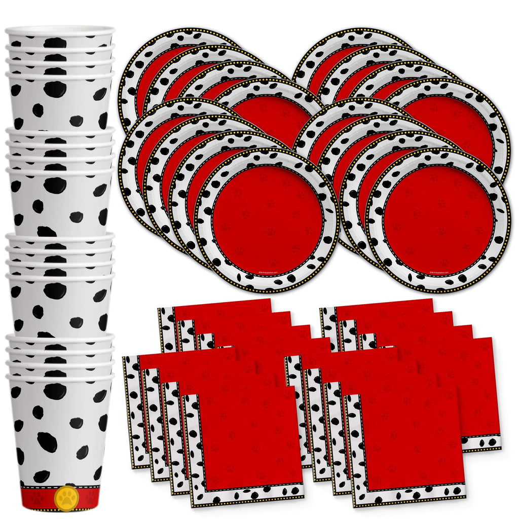 [Australia - AusPower] - Dalmatians Birthday Party Supplies Set Plates Napkins Cups Tableware Kit for 16 