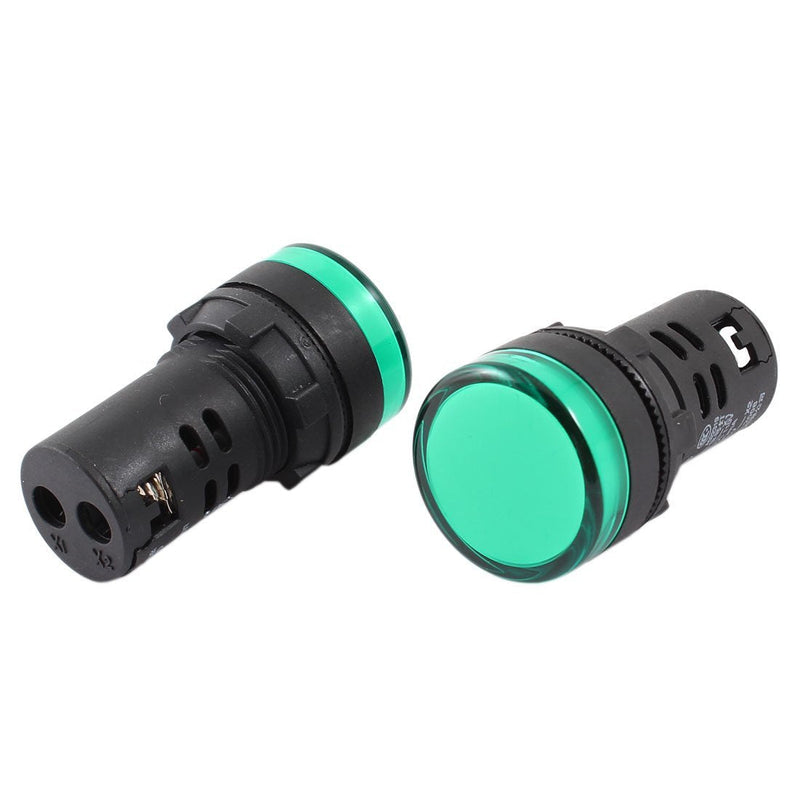 [Australia - AusPower] - uxcell A14062300ux0062 LED Power Indicator Pilot Signal Light Lamp, 22 mm Panel Mount, AC 110V, 2 Piece, Green 
