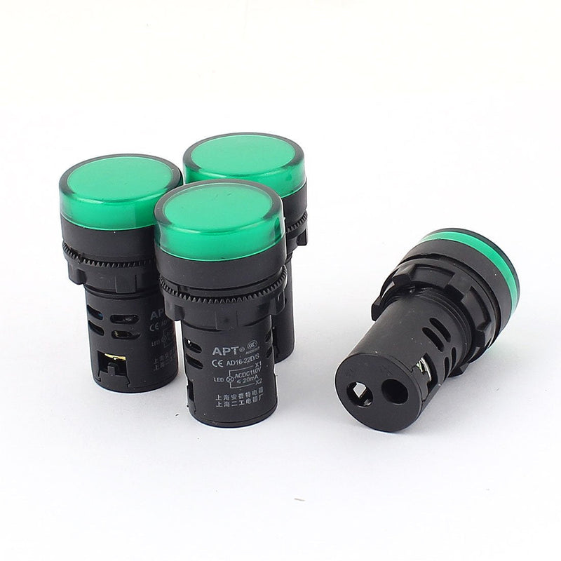 [Australia - AusPower] - uxcell a15110200ux0132 AC/DC 110V Green LED Indicator Light Pilot Signal Lamp AD16-22DS 4 Pcs 