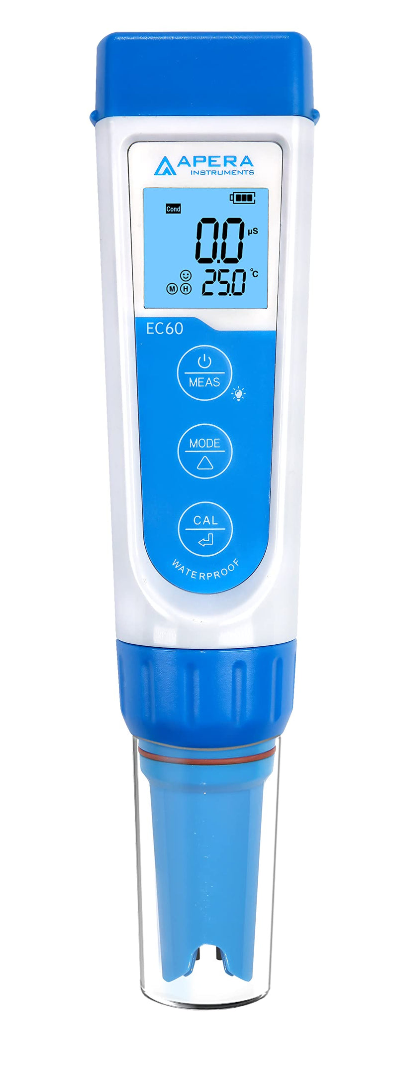 [Australia - AusPower] - Apera Instruments, LLC-AI314 Premium Series EC60 Waterproof Conductivity Pocket Tester Kit, ±1% F.S Accuracy, Easy Switch of EC/TDS/Salinity, Replaceable Probe 
