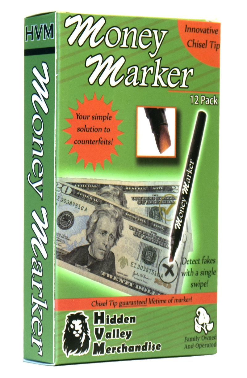 [Australia - AusPower] - Money Marker (12 Pens) --- Counterfeit Bill Detector Pen with Upgraded Chisel Tip - Detects Fake Counterfit Bills, Universal Currency Detectors Pack 