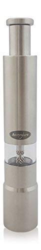 [Australia - AusPower] - Avryware Stainless Steel Refillable Spice Grinder Mill For Salt, Pepper, and Seasoning - Thumb Operated Push Button For One Hand Grinding 1 