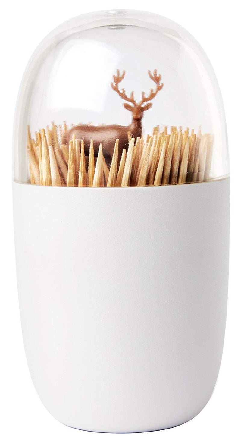 [Australia - AusPower] - Deer Meadow Toothpick Holder by Qualy Design. Brown Color. Unique Home Design Decoration. Unusual Gift. 