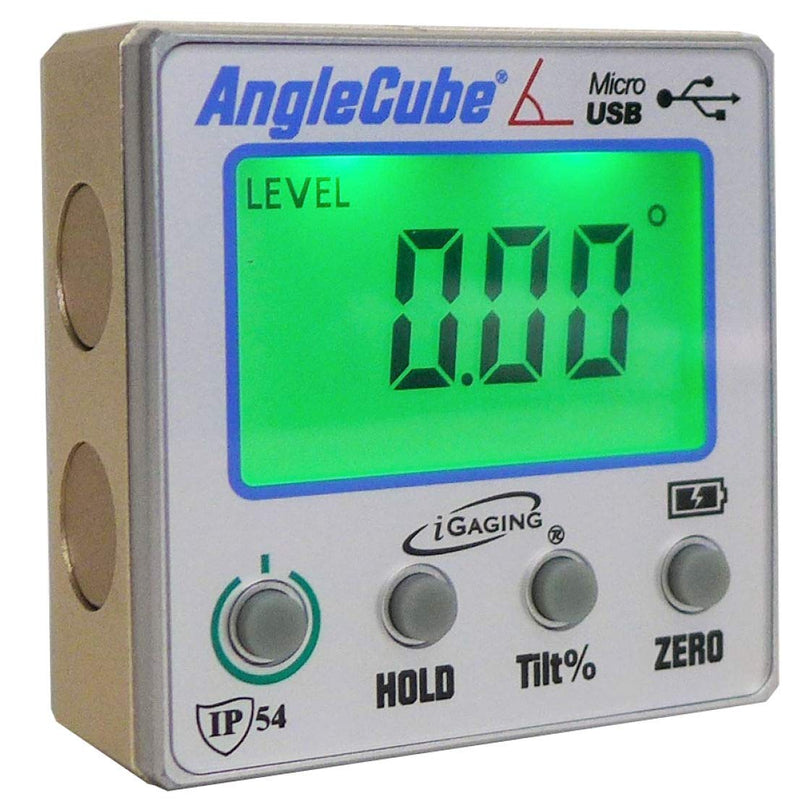 [Australia - AusPower] - iGaging Angle Gage Backlit Digital Electronic Magnetic Level/Protractor/Bevel Gauge Angle Cube Gen 3 BackLit LCD Display 