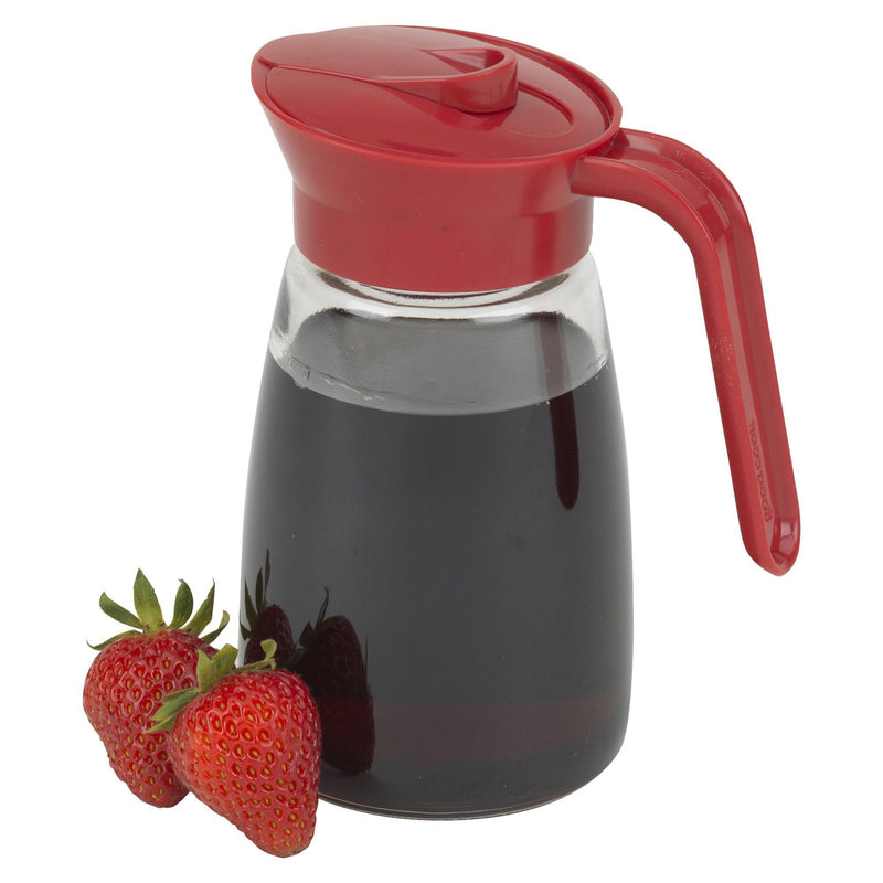 [Australia - AusPower] - GoodCook 12 oz. Glass Syrup Dispenser with Lid, Clear/Red 