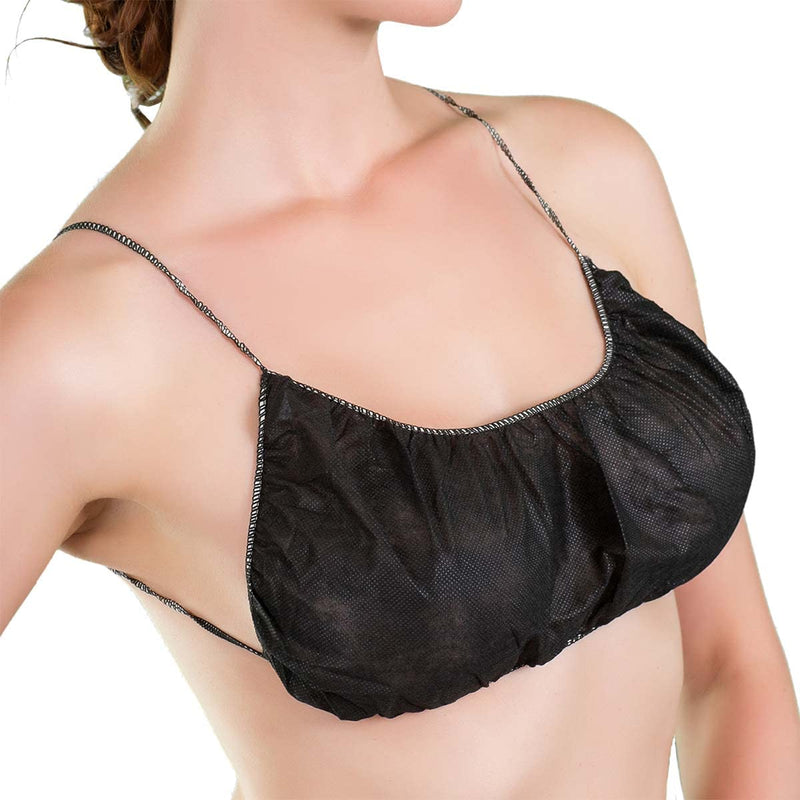 [Australia - AusPower] - Appearus 50 Ct. Disposable Bras - Women's Disposable Spa Top Underwear Brassieres for Spray Tanning, Individually Pack (Black/DB101BLK) 