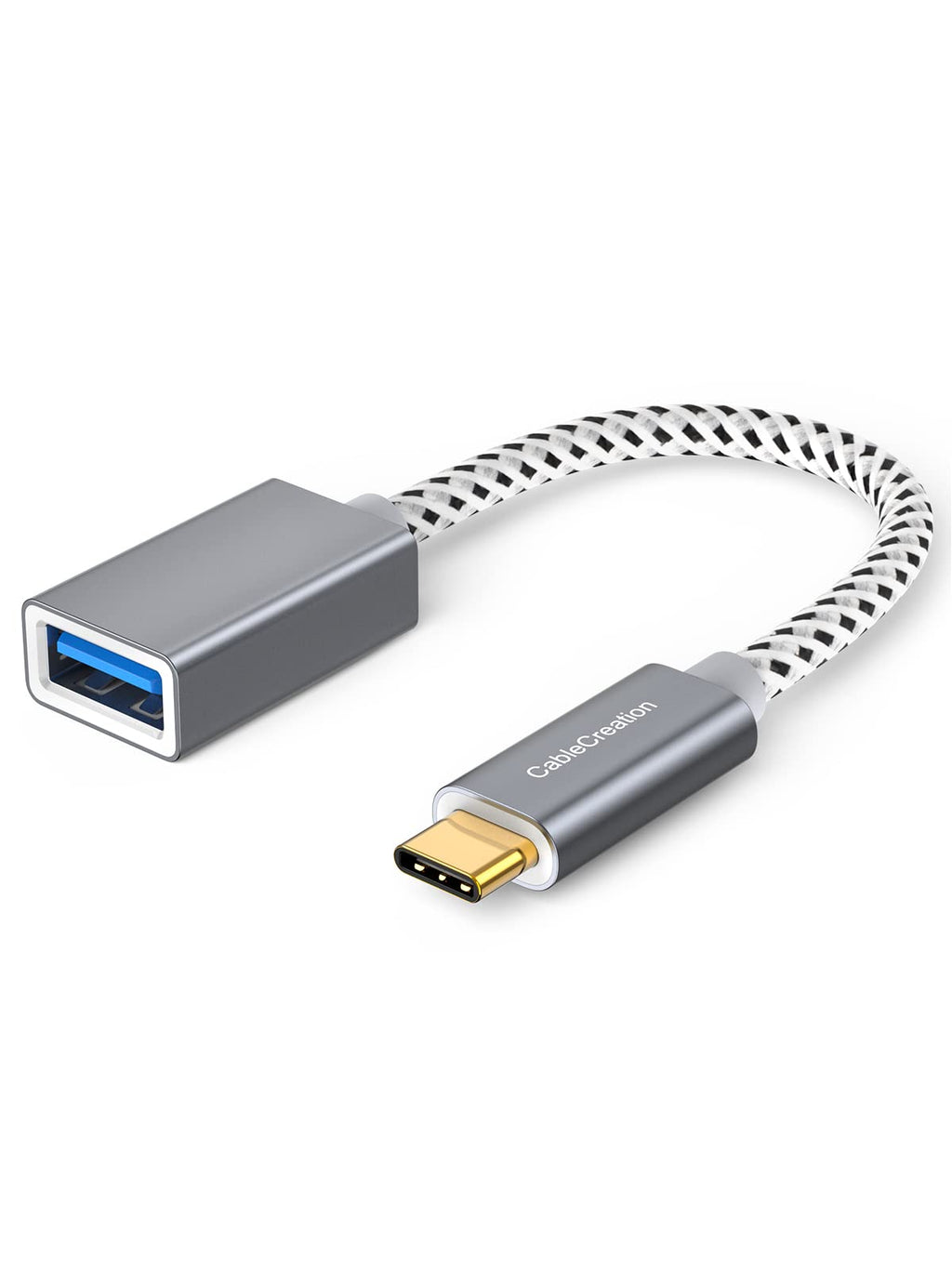 [Australia - AusPower] - USB3.1 USB Female to USB C Adapter 0.5 FT, CableCreation USB C to USB A Female Adapter Cable OTG 5Gbps Data Female USB A to C Male for MacBook Pro Air XPS 15 Galaxy S22 Ultra S21 etc, 0.15m Space Gray 