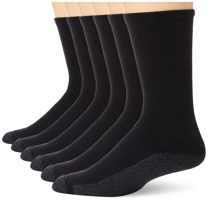 [Australia - AusPower] - Hanes Men's Max Cushion Crew Socks, 6-Pair Pack 6-12 Black 