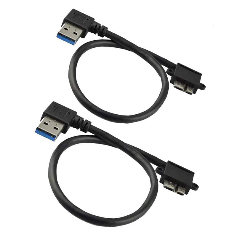[Australia - AusPower] - Seadream 2Pack 1Ft 25CM Left Angle USB 3.0 Micro-B Male to USB 3.0 A Male Adapter Cable Replacement for Galaxy Note 3 N9005 N9002 N9000 Galaxy S5 Nokia Lumia 2520 Tablet Galaxy Note/Tab Pro 12.2 2pack Micro B M to USB A M 