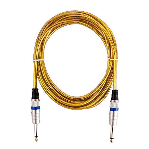 [Australia - AusPower] - 20 FT Mono Audio Cable Musical Professional Straight to Right Angle Instrument Cables,Gold Plated connector 6.35mm to 6.35mm 1/4 to 1/4 Blue 20 FT 1 PACK 