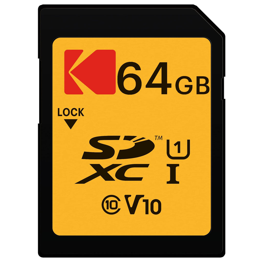 [Australia - AusPower] - Kodak 64 GB Class 10 UHS-I U1 SDXC Premium Memory Card, 85MBs Read Speed, 25MBs Write Speed for Full HD Videos and High-Resolution Pictures, Compatible with Devices Supporting SDHC and SDXC Standards 64GB 