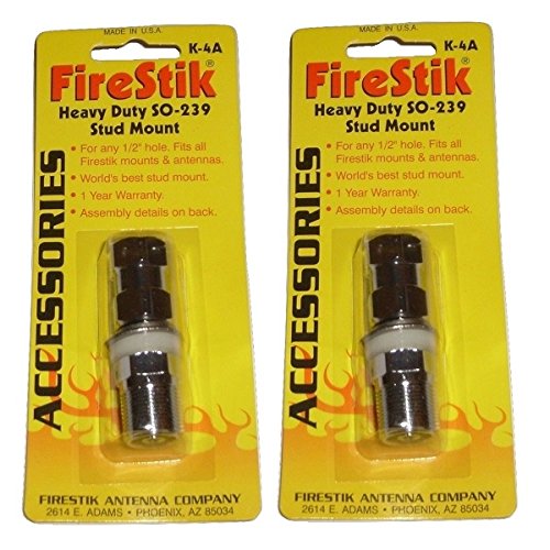[Australia - AusPower] - (2) FIRESTIK K-4A Heavy Duty CB Radio Antenna Stud MONTAGEM SO-239 