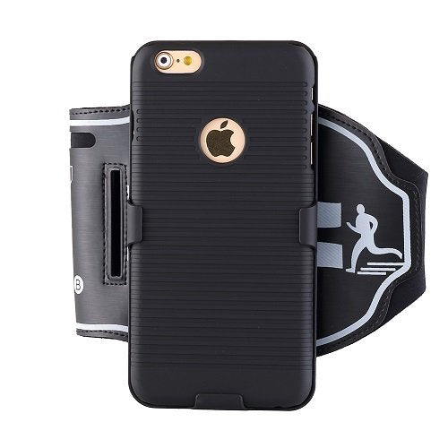 [Australia - AusPower] - Running Armband for iPhone 6s plus,180° Rotative Holster, Open Face Arm Band Ideal for Fitness Apps. Hybrid hard case cover with sport armband combo,Running Case for Sports Jogging Exercise Fitness 