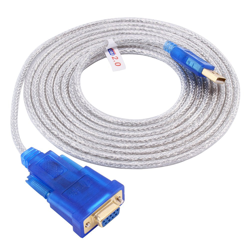 [Australia - AusPower] - USB to Serial Adapter 10 ft, DTECH USB to RS232 DB9 Female Cable COM Port with FTDI Chipset Supports Windows 11 10 8 7 Mac Linux 